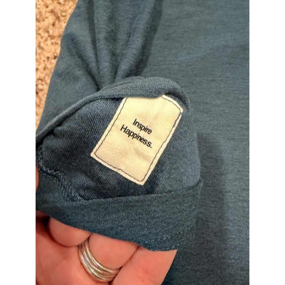 Vuori Mens Short Sleeve Polo Shirt Teal Heathered Older Vuori Logo Casual Size L - Picture 8 of 10